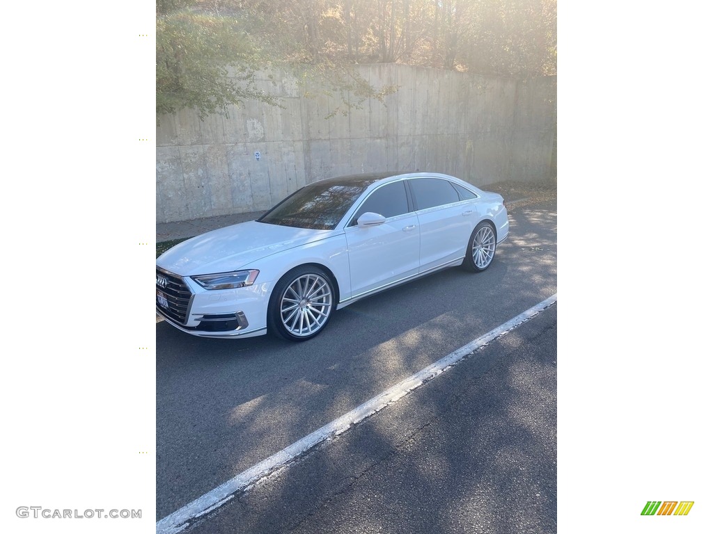 2019 A8 L 3.0T quattro - Glacier White Metallic / Black photo #1