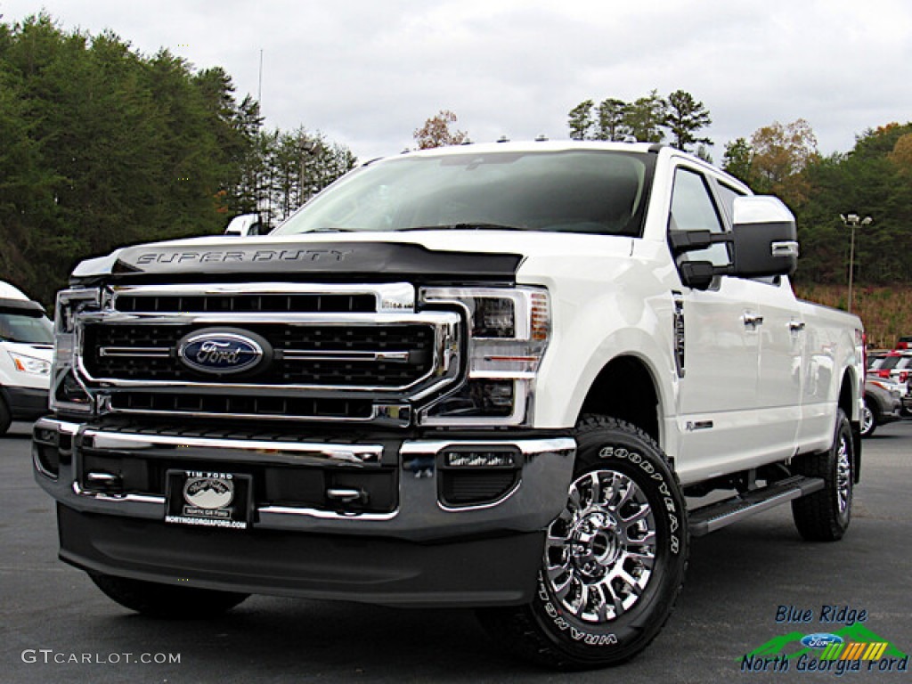 2020 F250 Super Duty Lariat Crew Cab 4x4 - Star White Metallic / Medium Light Camel photo #1