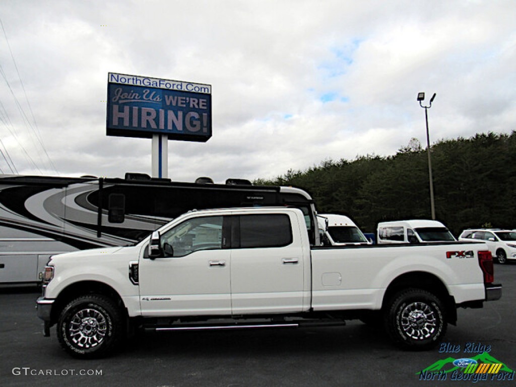 2020 F250 Super Duty Lariat Crew Cab 4x4 - Star White Metallic / Medium Light Camel photo #2