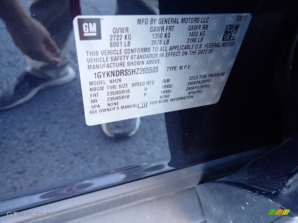 2017 XT5 Luxury AWD - Dark Adriatic Blue Metallic / Jet Black photo #14