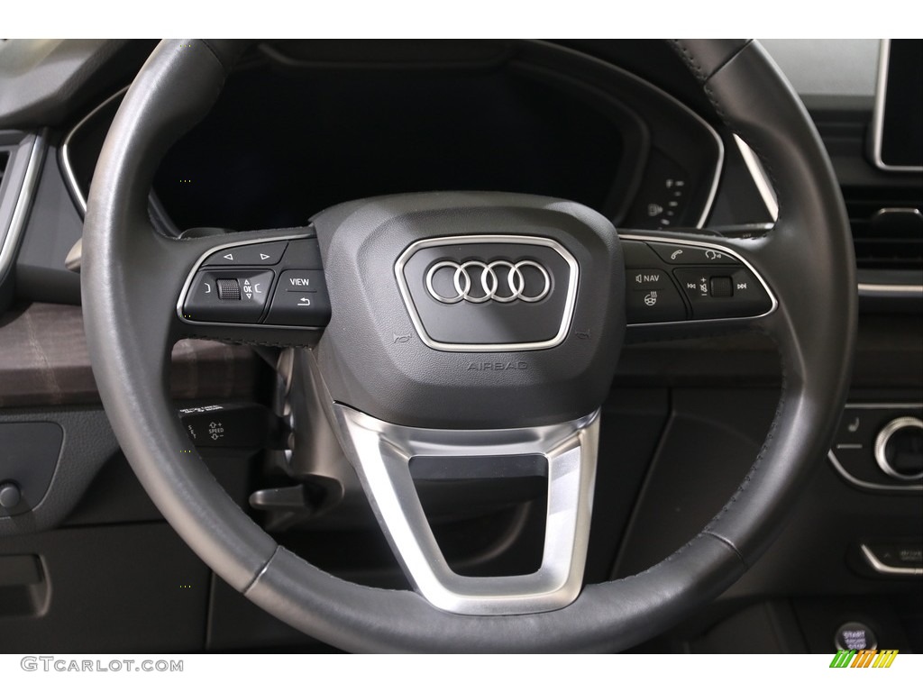 2018 Audi Q5 2.0 TFSI Premium Plus quattro Rock Gray Steering Wheel Photo #140163606