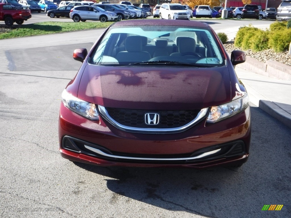 2013 Civic LX Sedan - Crimson Red Pearl / Beige photo #10