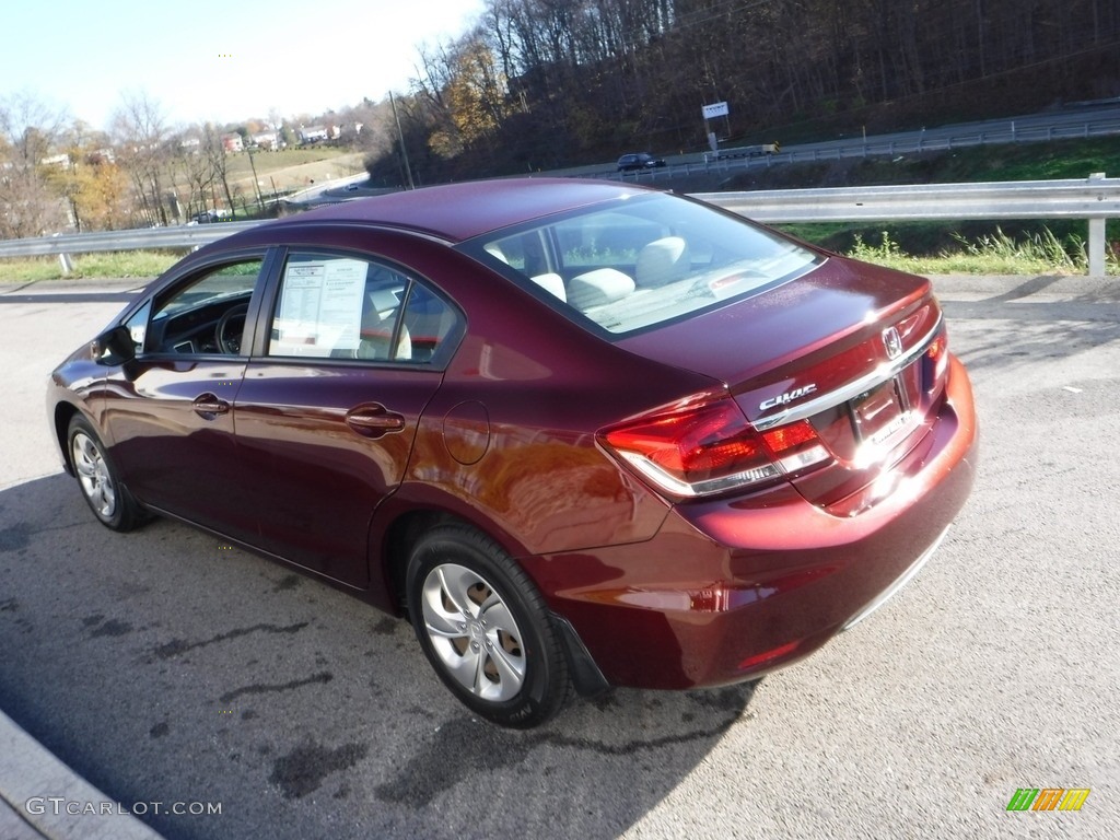 2013 Civic LX Sedan - Crimson Red Pearl / Beige photo #13