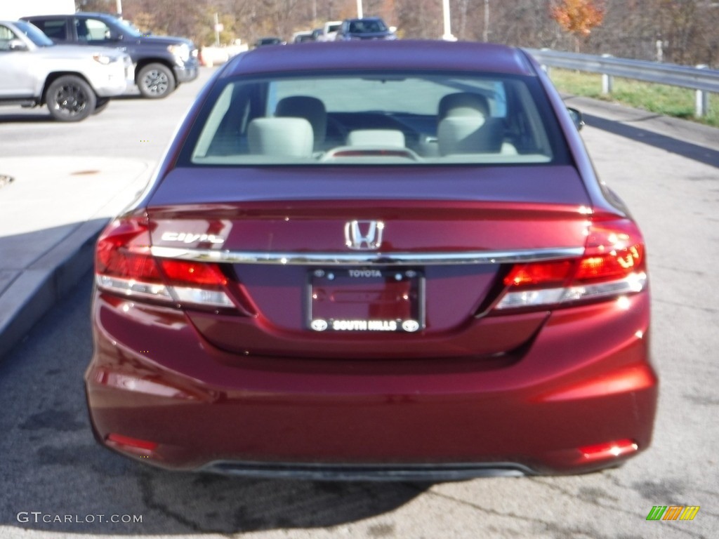 2013 Civic LX Sedan - Crimson Red Pearl / Beige photo #14