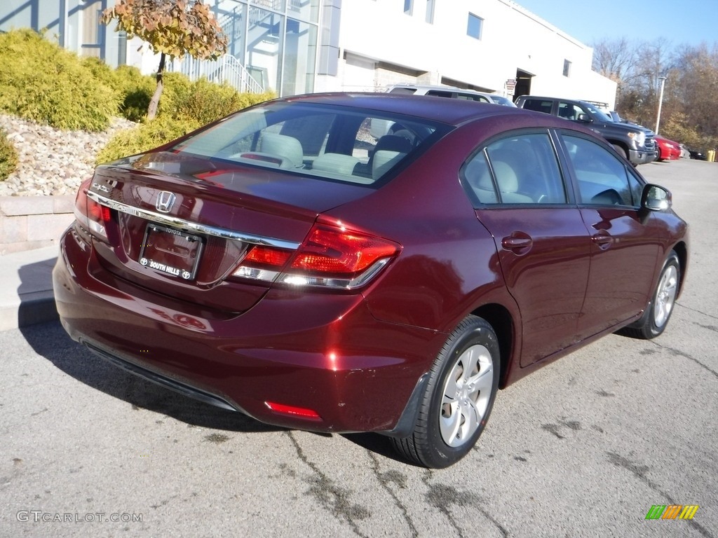 2013 Civic LX Sedan - Crimson Red Pearl / Beige photo #15