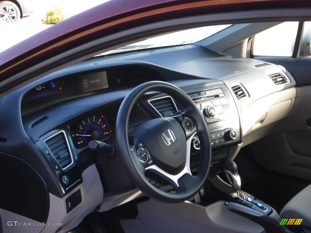 2013 Civic LX Sedan - Crimson Red Pearl / Beige photo #16