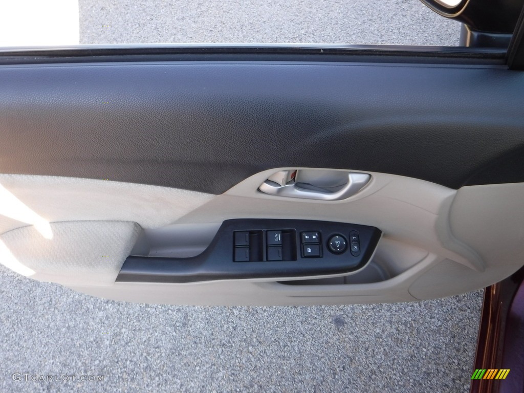2013 Civic LX Sedan - Crimson Red Pearl / Beige photo #18