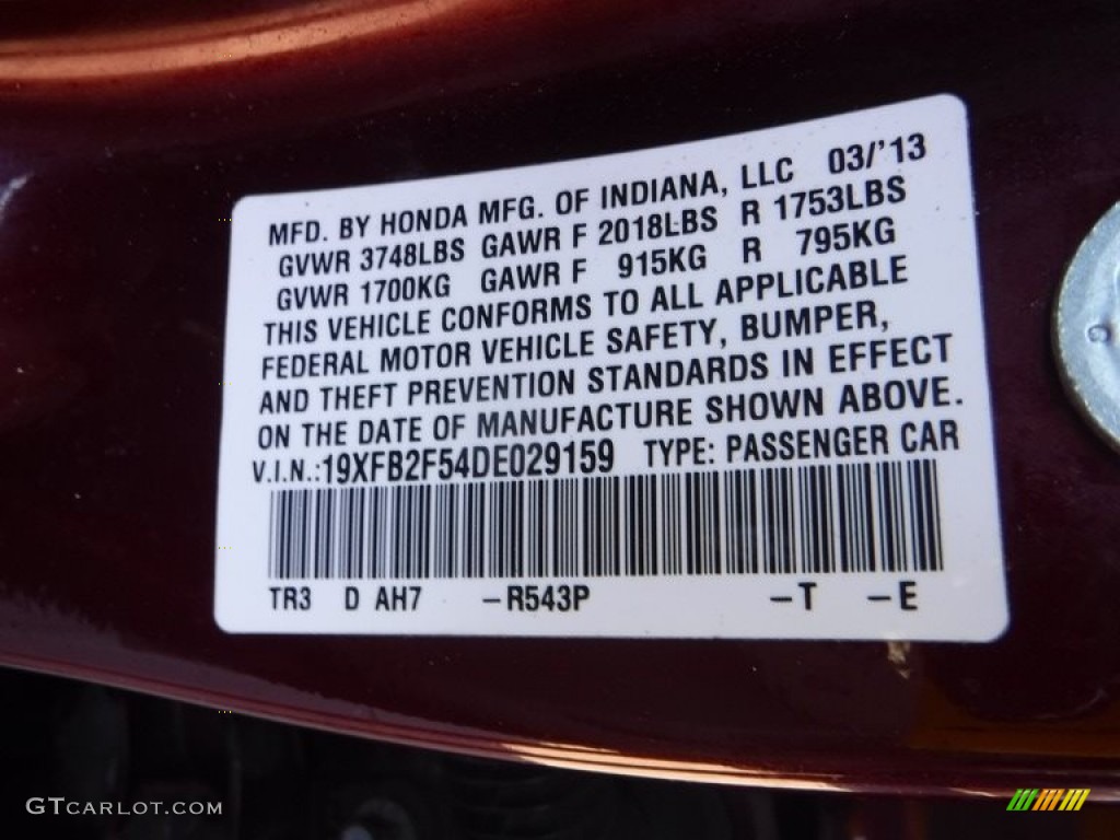2013 Civic LX Sedan - Crimson Red Pearl / Beige photo #25