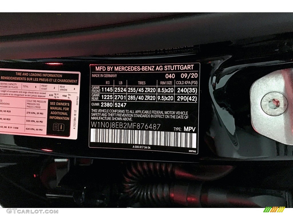 2021 GLC Color Code 040 for Black Photo #140170680