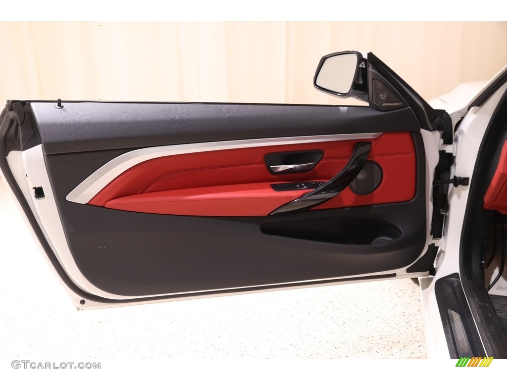 2018 BMW 4 Series 440i xDrive Coupe Coral Red Door Panel Photo #140174493