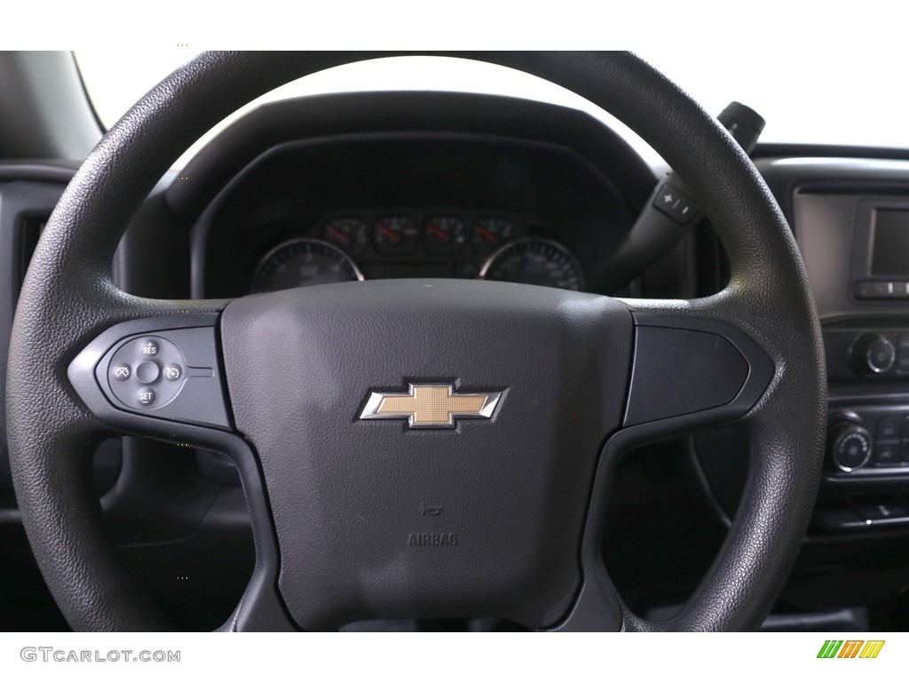 2016 Chevrolet Silverado 1500 WT Double Cab Dark Ash/Jet Black Steering Wheel Photo #140175494