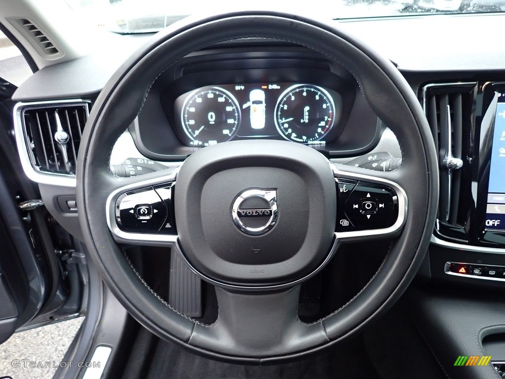 2017 Volvo S90 T6 AWD Charcoal Steering Wheel Photo #140177156
