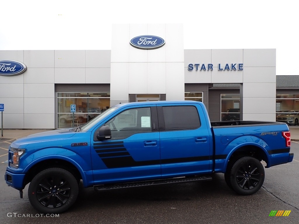 2020 F150 XLT SuperCrew 4x4 - Velocity Blue / Sport Special Edition Black/Red photo #1