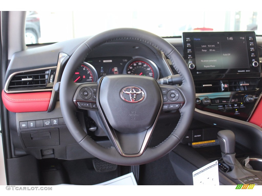 2021 Toyota Camry XSE Cockpit Red Steering Wheel Photo #140181758