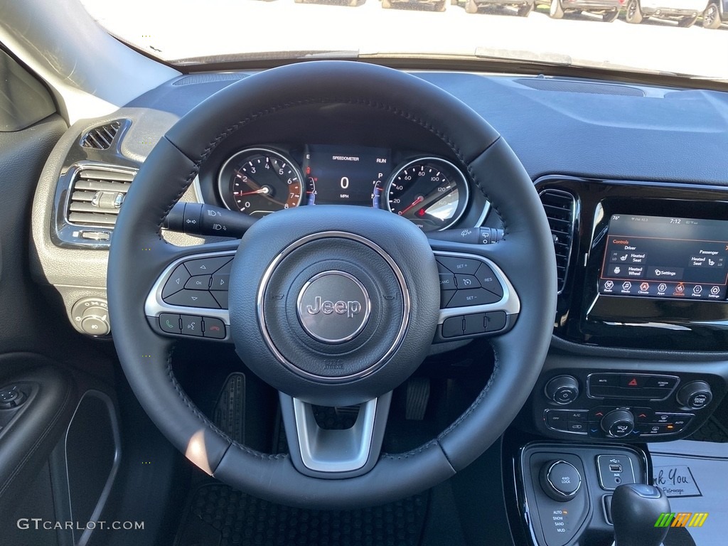 2021 Jeep Compass Latitude 4x4 Black Steering Wheel Photo #140183945
