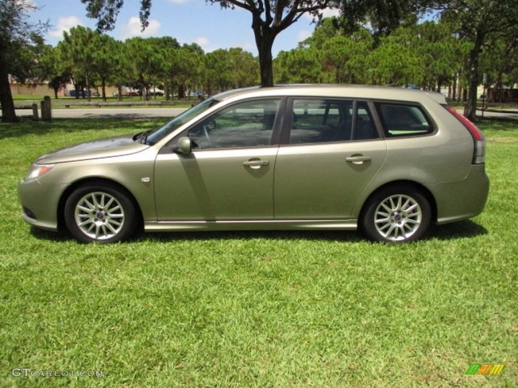2008 9-3 2.0T SportCombi Wagon - Pepper Green Metallic / Black photo #3