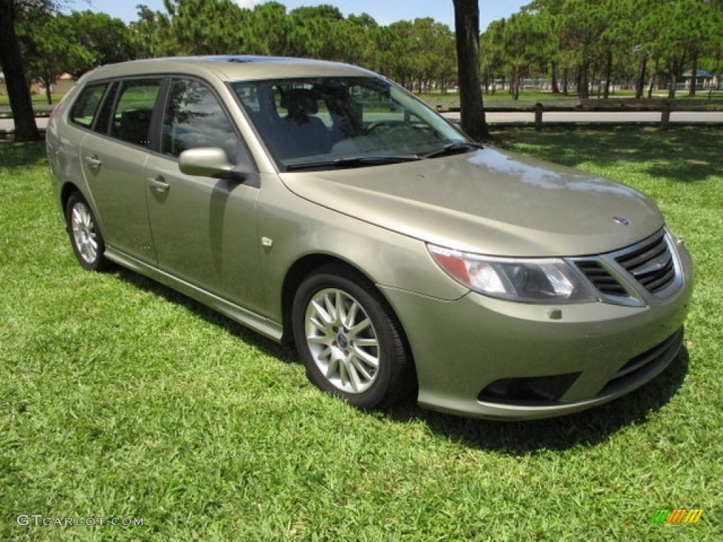 2008 9-3 2.0T SportCombi Wagon - Pepper Green Metallic / Black photo #13