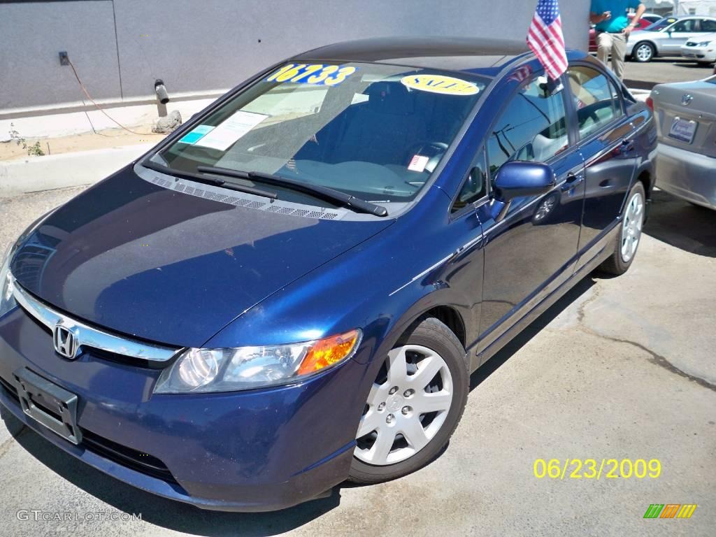 2007 Civic LX Sedan - Royal Blue Pearl / Gray photo #1