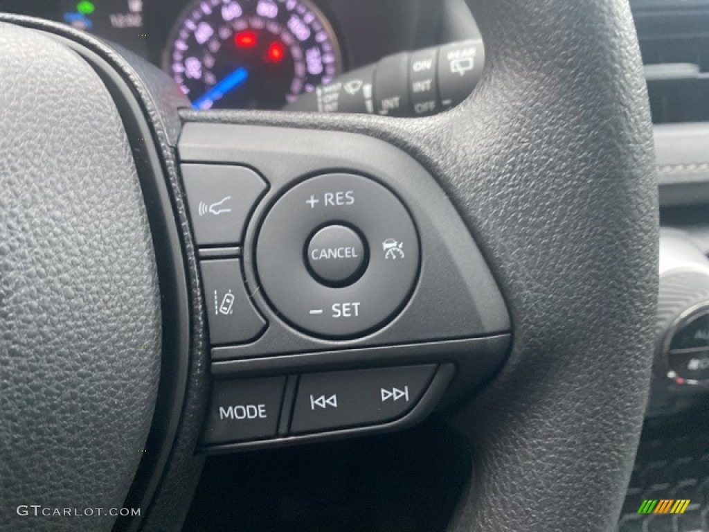 2021 Toyota RAV4 XLE AWD Hybrid Black Steering Wheel Photo #140186612