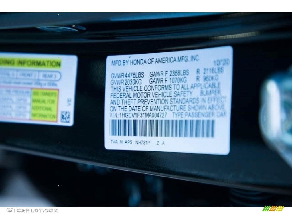 2021 Accord Sport - Crystal Black Pearl / Black photo #39