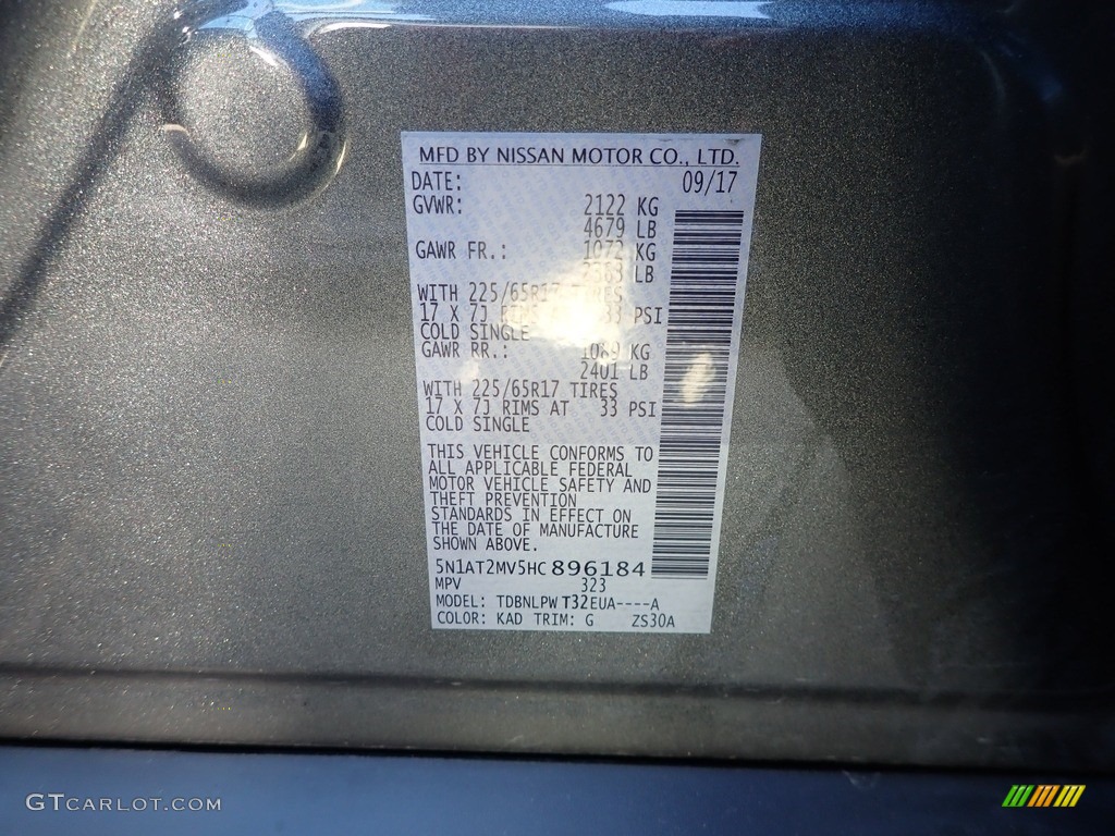 2017 Rogue S AWD - Gun Metallic / Charcoal photo #15