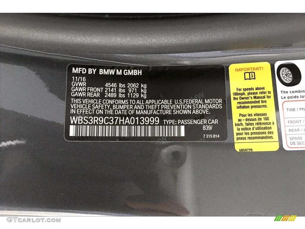2017 BMW M4 Coupe Color Code Photos