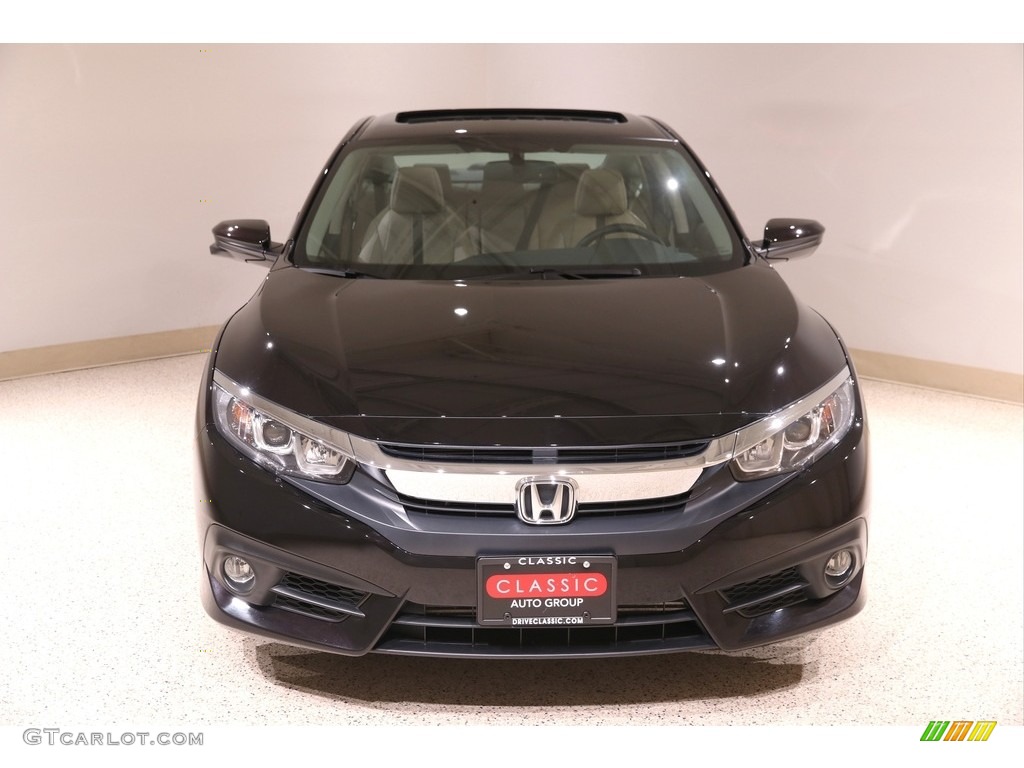 2018 Civic EX-L Sedan - Burgundy Night Pearl / Black/Ivory photo #2