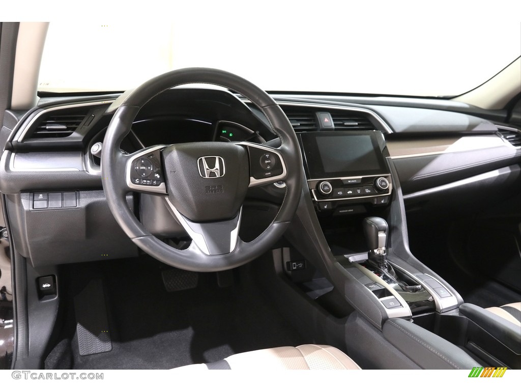 2018 Honda Civic EX-L Sedan Black/Ivory Dashboard Photo #140198211