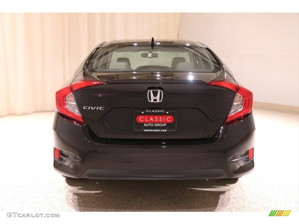 2018 Civic EX-L Sedan - Burgundy Night Pearl / Black/Ivory photo #20