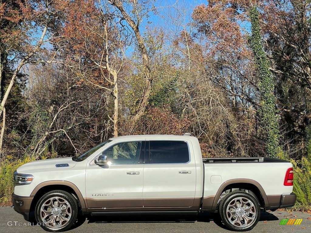 2021 1500 Long Horn Crew Cab 4x4 - Ivory White Tri-Coat Pearl / Light Frost Beige/Mountain Brown photo #1