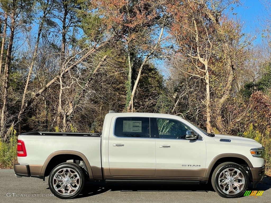 2021 1500 Long Horn Crew Cab 4x4 - Ivory White Tri-Coat Pearl / Light Frost Beige/Mountain Brown photo #8