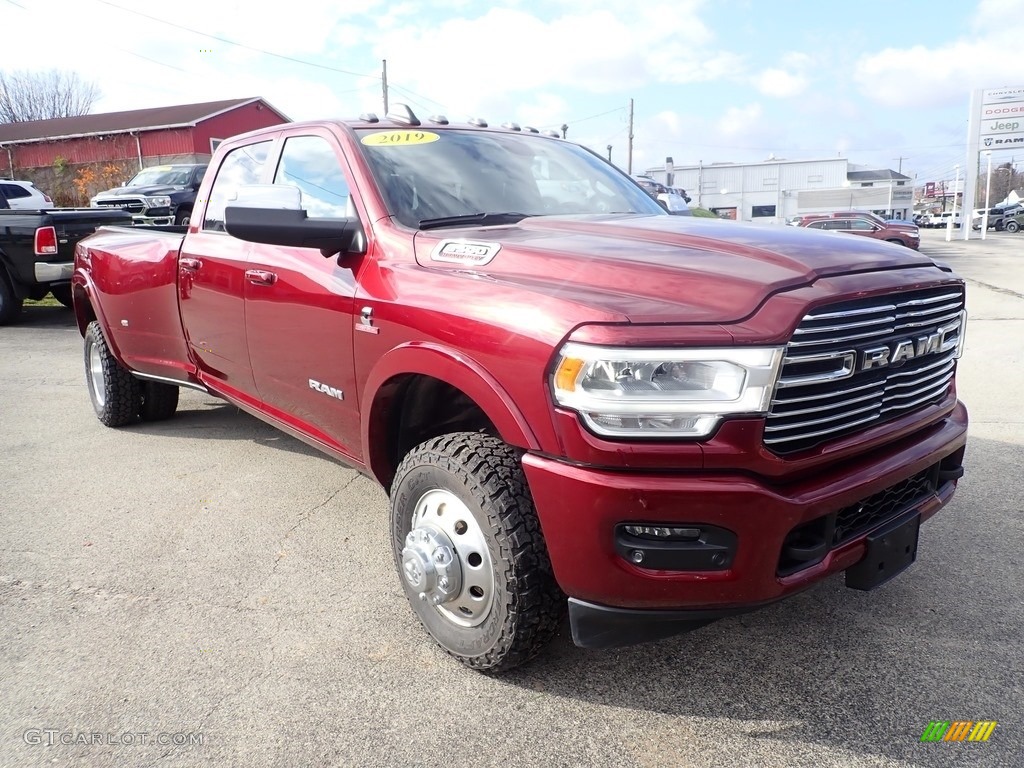 Delmonico Red Pearl 2019 Ram 3500 Laramie Crew Cab 4x4 Exterior Photo #140208246