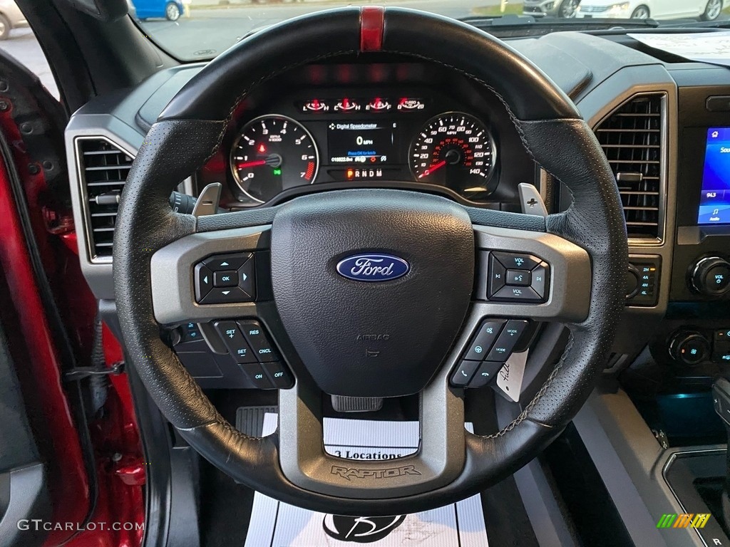 2020 Ford F150 SVT Raptor SuperCrew 4x4 Black Steering Wheel Photo #140208885
