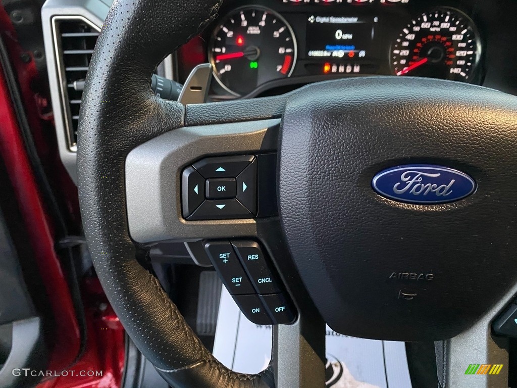 2020 Ford F150 SVT Raptor SuperCrew 4x4 Black Steering Wheel Photo #140208933