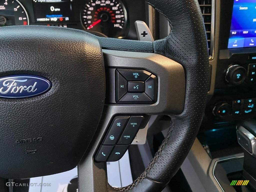 2020 Ford F150 SVT Raptor SuperCrew 4x4 Black Steering Wheel Photo #140208954