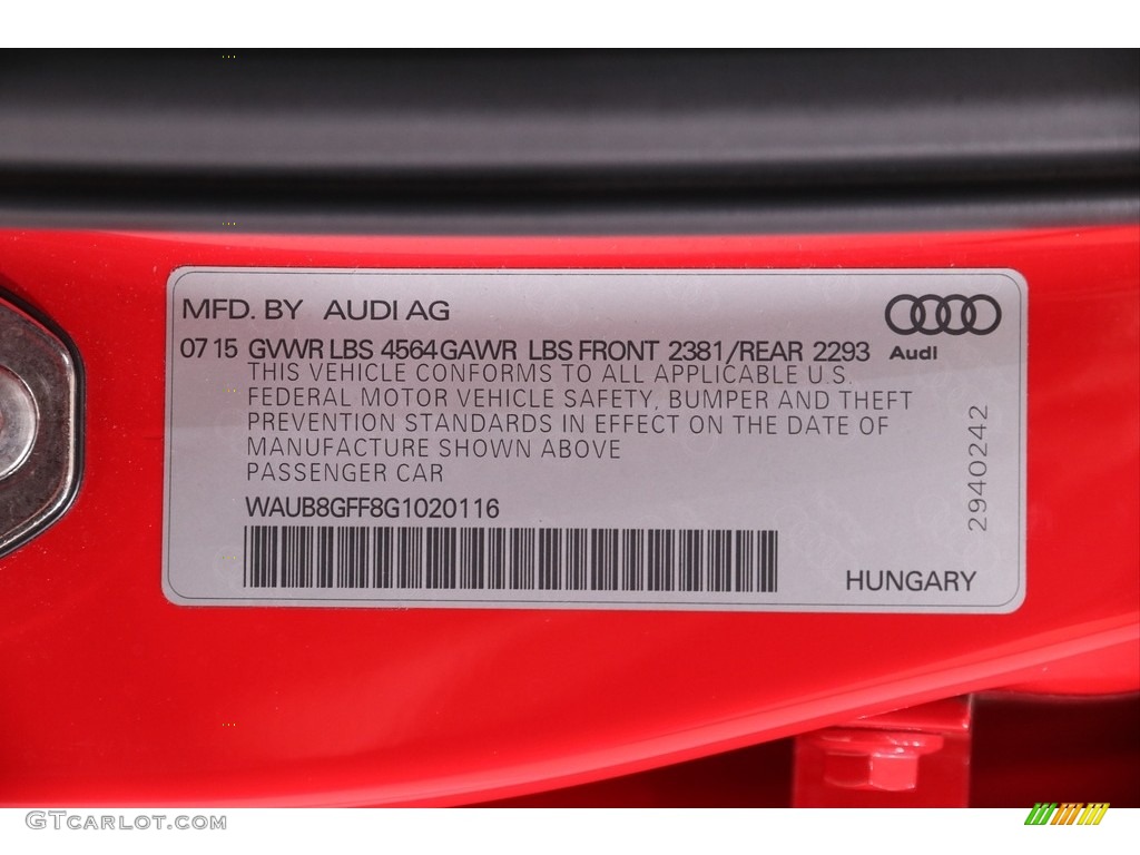 2016 A3 2.0 Premium quattro - Brilliant Red / Black photo #21