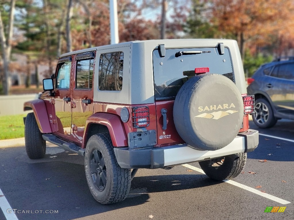 2008 Wrangler Unlimited Sahara 4x4 - Red Rock Crystal Pearl / Dark Khaki/Medium Khaki photo #3