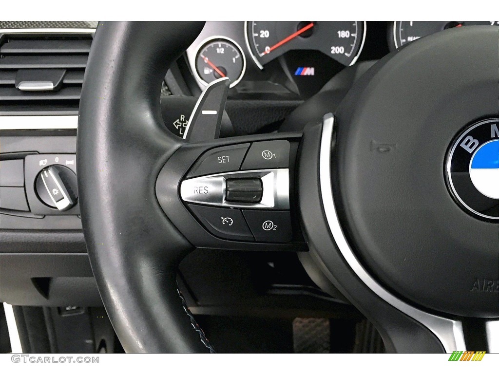 2017 BMW M4 Convertible Black Steering Wheel Photo #140212482