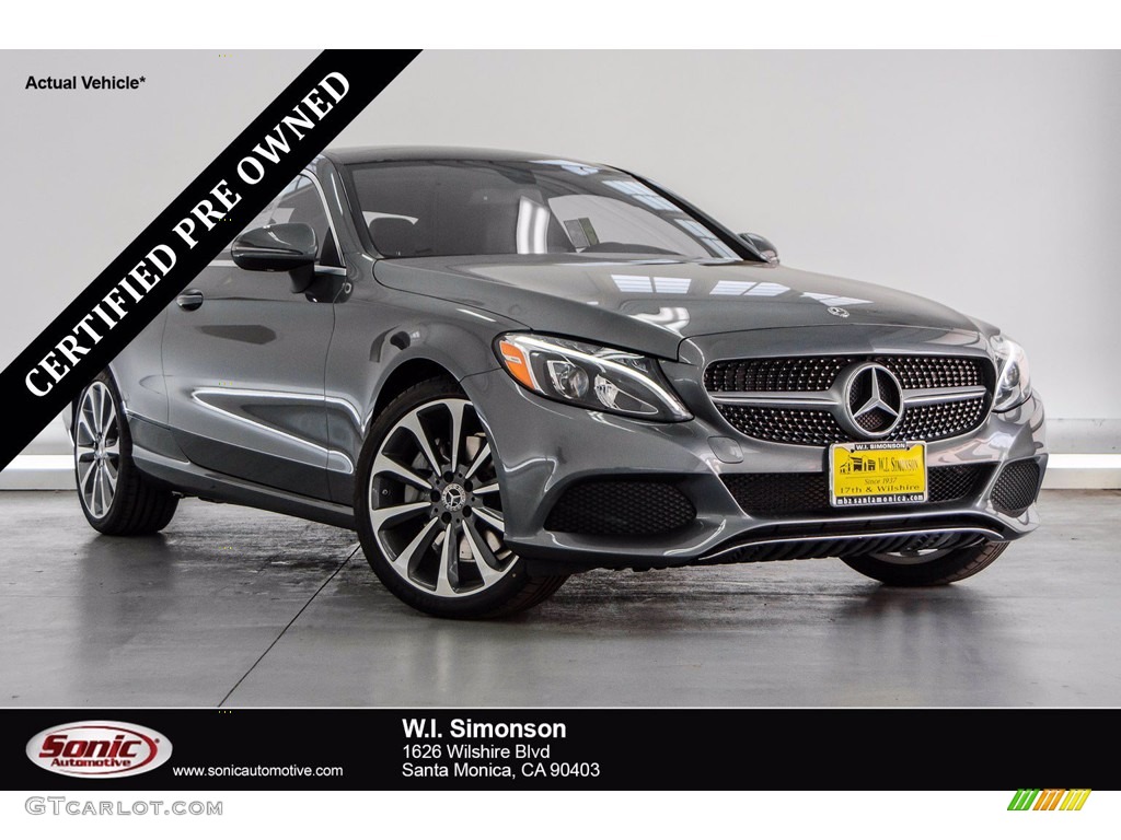 2018 C 300 Coupe - Selenite Grey Metallic / Black photo #1