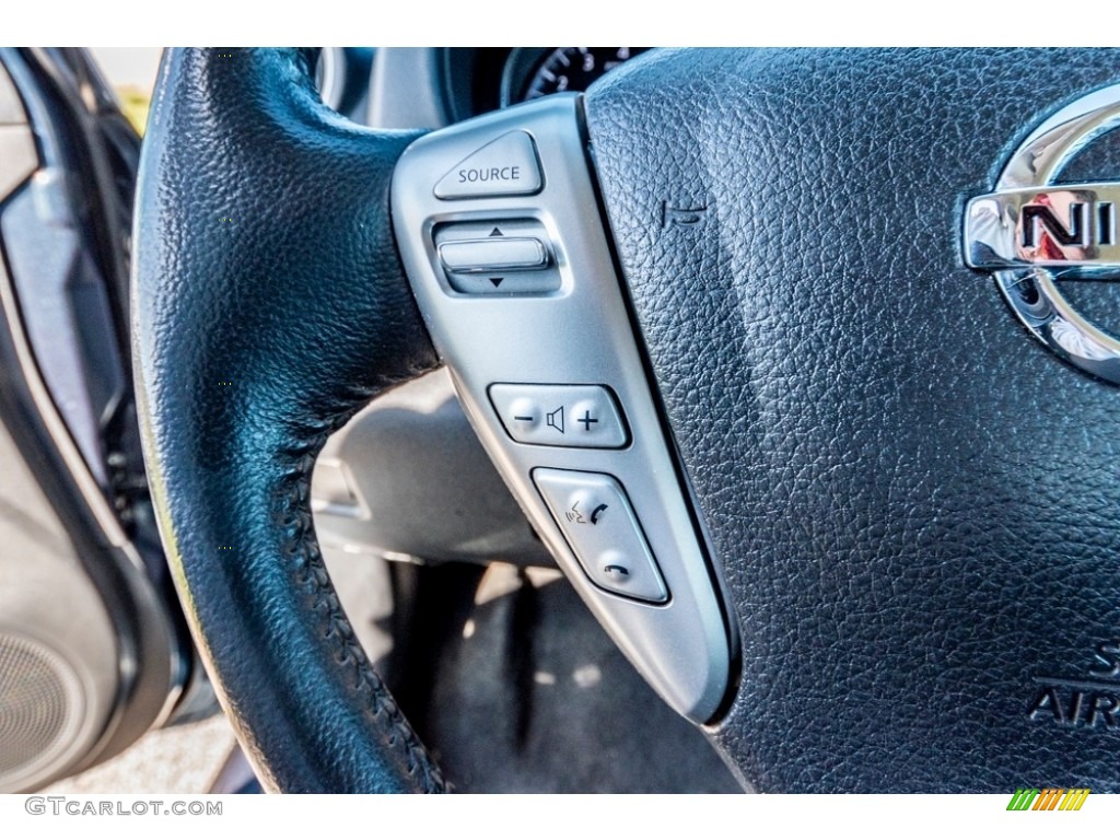 2016 Nissan Versa S Sedan Charcoal Steering Wheel Photo #140219125