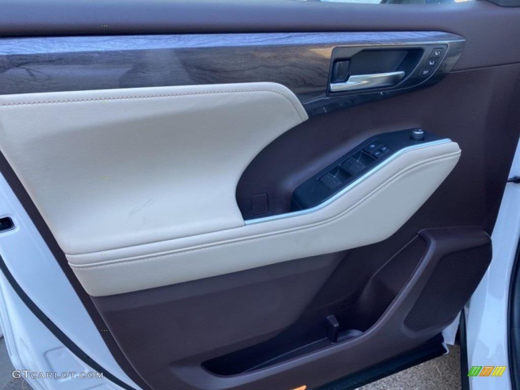 2021 Toyota Highlander Hybrid Platinum AWD Harvest Beige Door Panel Photo #140221309