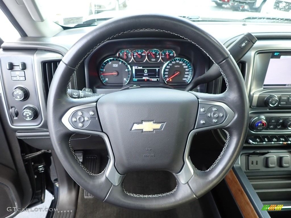 2016 Chevrolet Silverado 3500HD LTZ Crew Cab 4x4 Jet Black Steering Wheel Photo #140221435