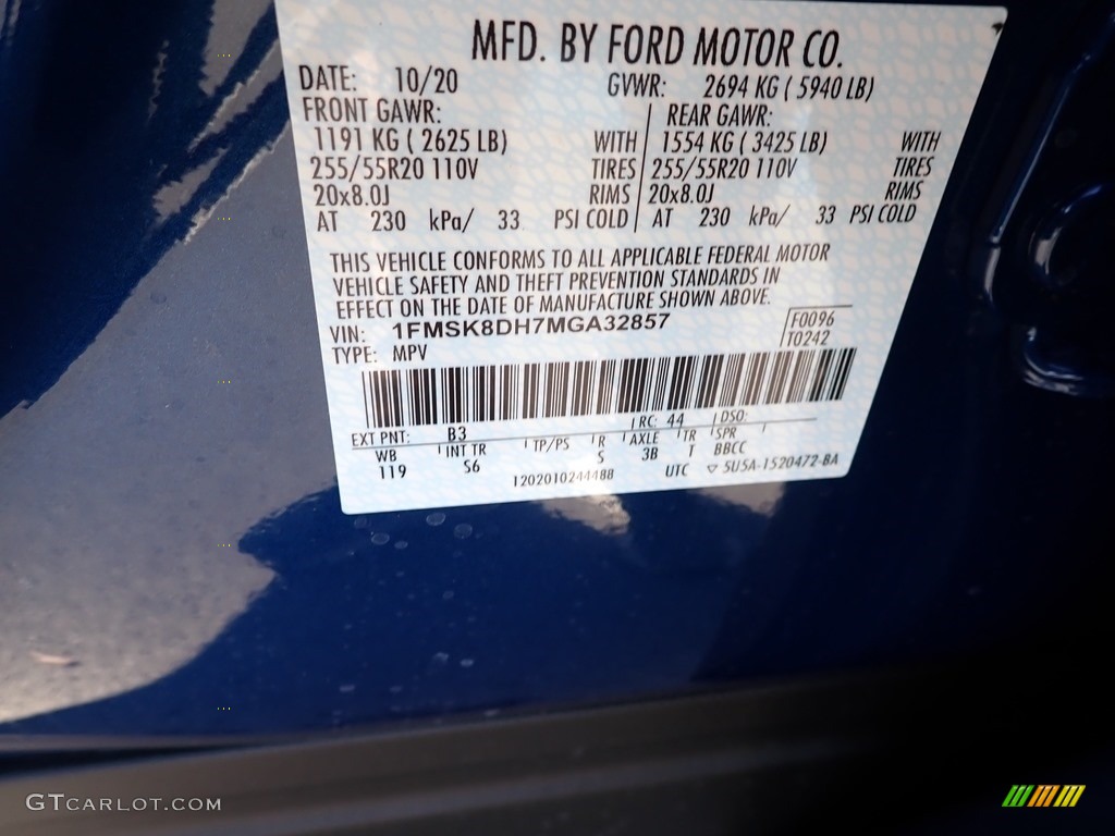 2021 Explorer XLT 4WD - Atlas Blue Metallic / Ebony photo #14
