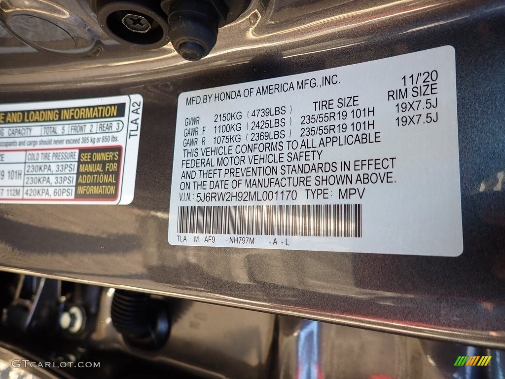 2021 CR-V Touring AWD - Modern Steel Metallic / Black photo #11