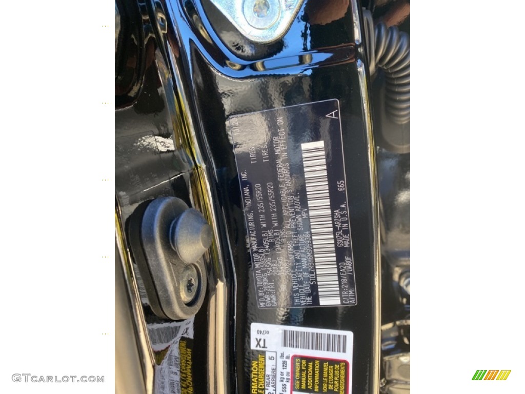 2021 Highlander Color Code 218 for Midnight Black Metallic Photo #140224996