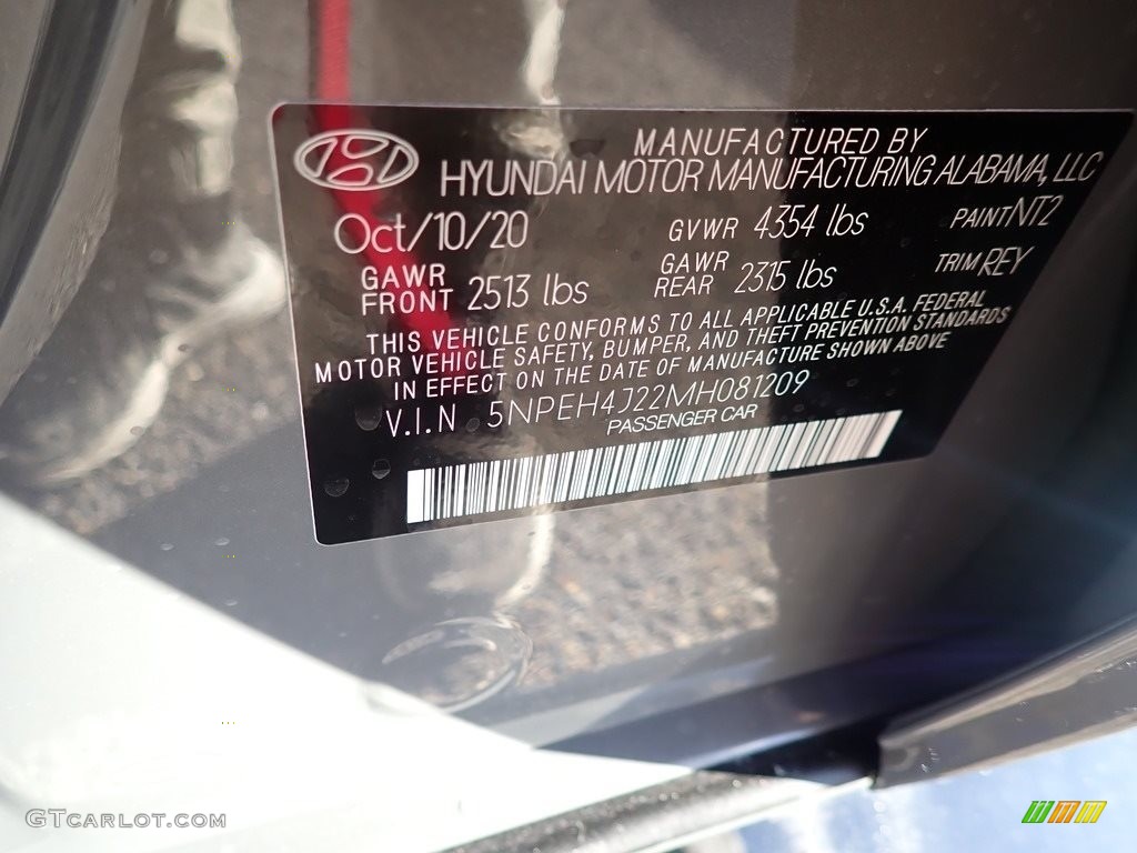 2021 Sonata Limited - Hampton Gray / Dark Gray photo #11