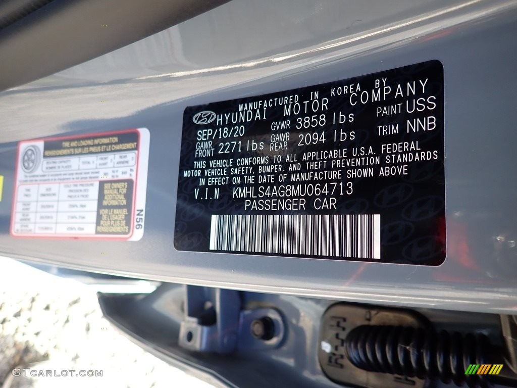 2021 Elantra Color Code USS for Electric Shadow Photo #140227786
