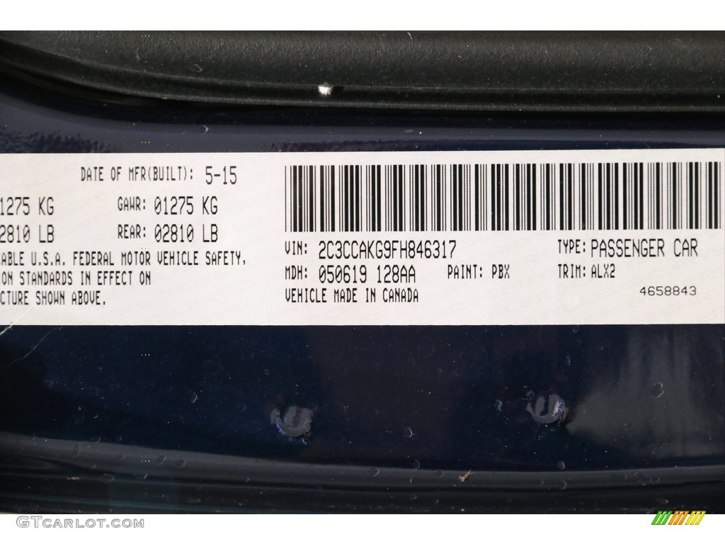 2015 Chrysler 300 C AWD Color Code Photos
