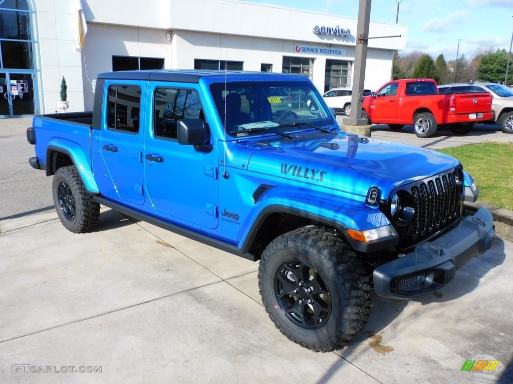 Hydro Blue Pearl 2021 Jeep Gladiator Willys 4x4 Exterior Photo #140229064
