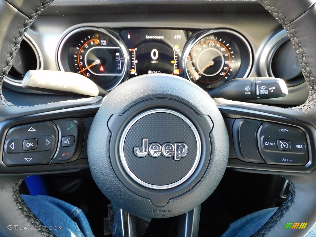 2021 Jeep Gladiator Willys 4x4 Black Steering Wheel Photo #140229298